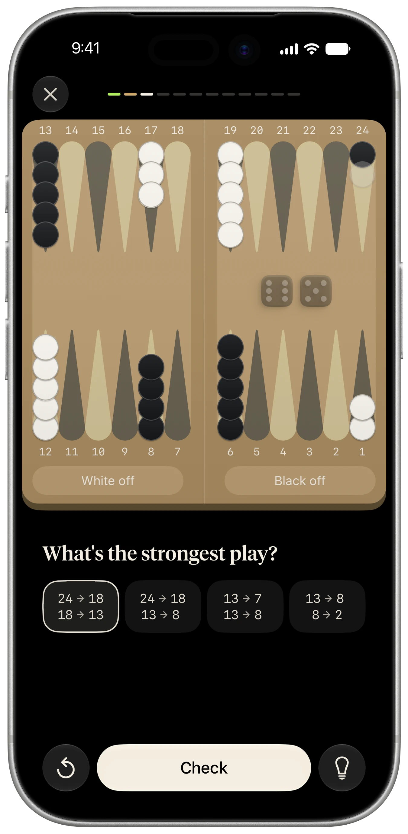 A practice question on the Oak board: what's the strongest play with a 6-5?